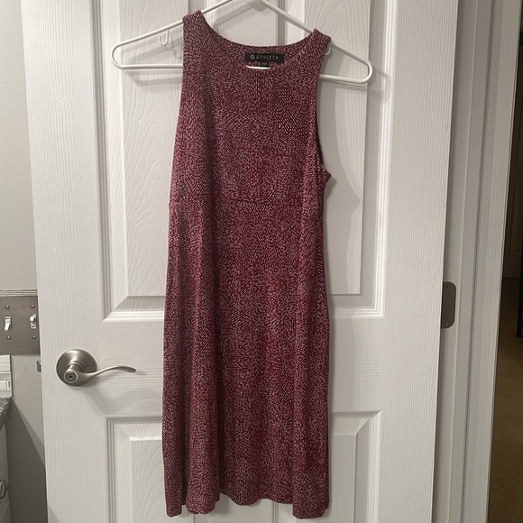 Tank dress from Althleta, red with white pattern. Form fitting - Picture 2 of 4